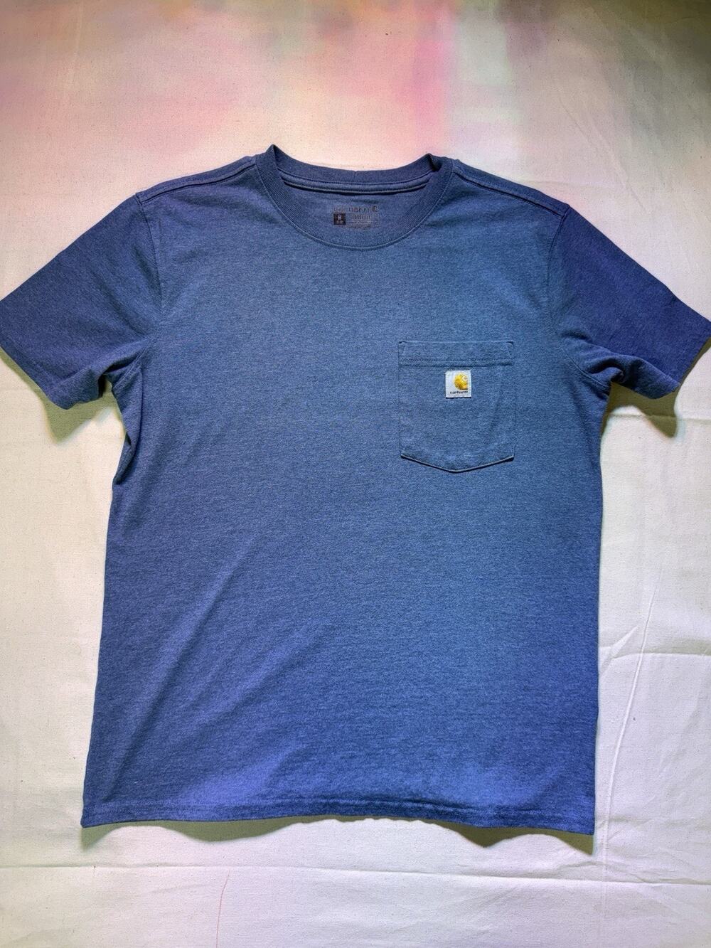 Carhartt Women's Blue Loose Fit Pocket Tee Sz M(8-10) (f5)